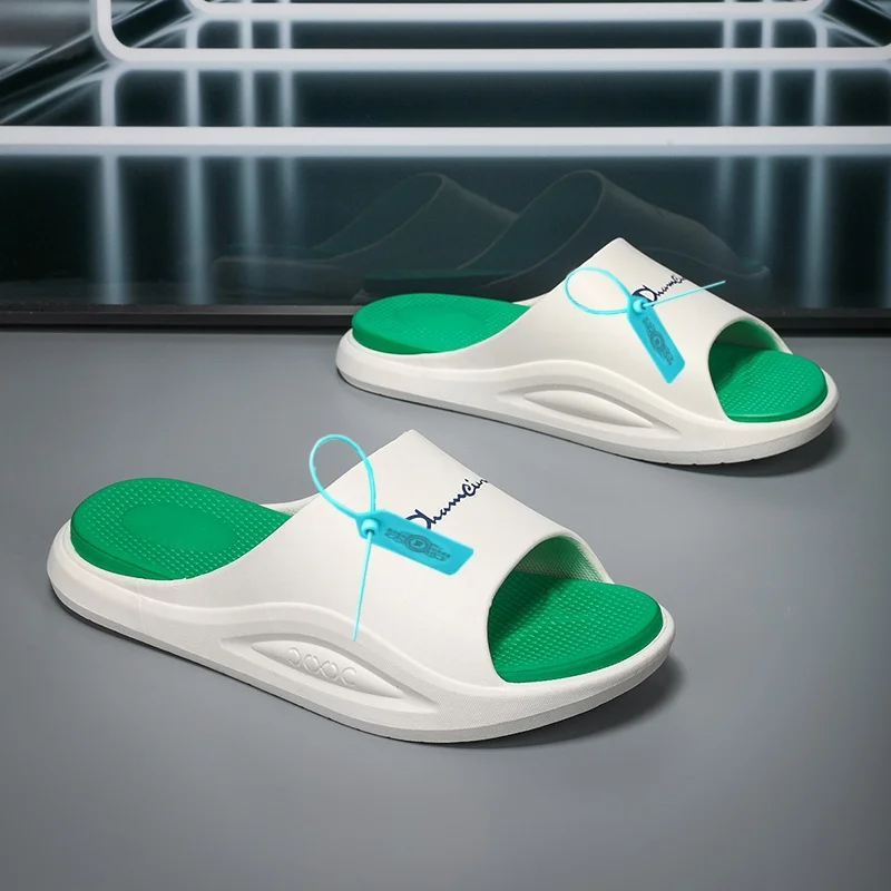 

Plus size summer slippers EVA soft-soled indoor home with a sense of trampling-word slippers light beach shoes men's slippers