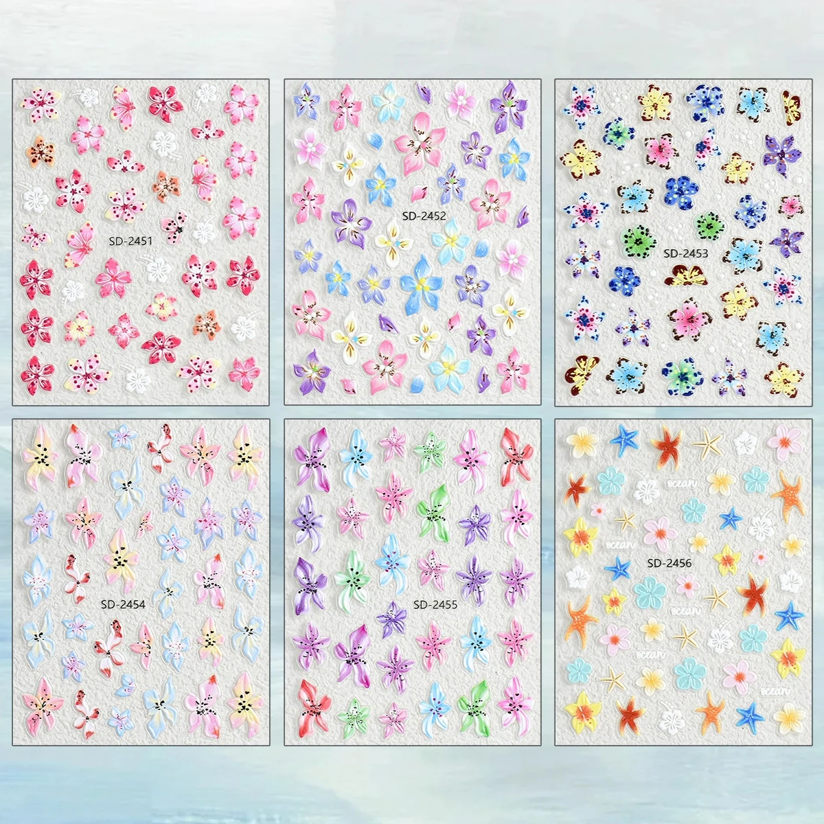 3～120枚入り トロピカルフラワーネイルステッカー ハイビ - Nail Art France のレビューと価格