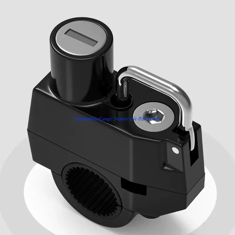 H7BD Industrial Helmets Locks for Motorcycles Robusts Aluminum Constructions Motorbike Helmets Locks for Handlebars Mount