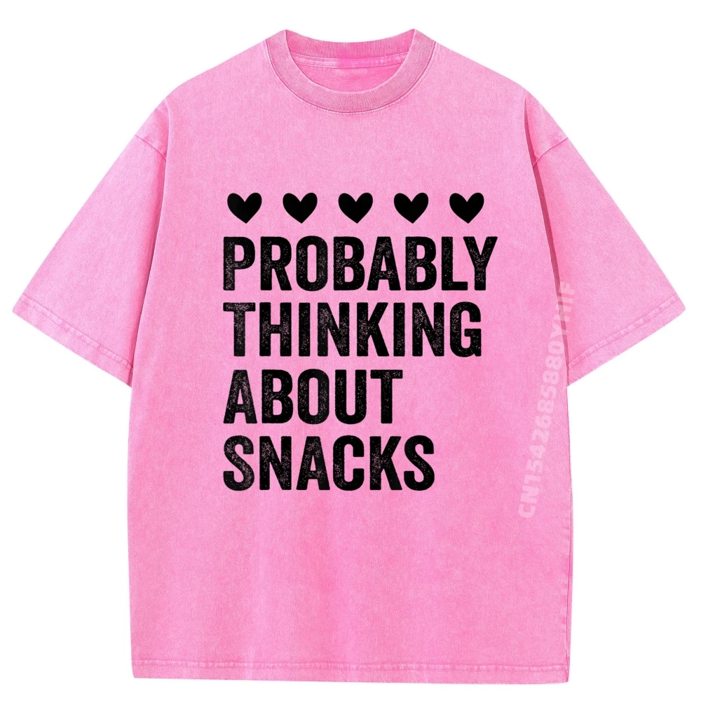 

Probably Thinking About Snacks Apparelprobably Thinking About Snacks Забавные детские свободные стираемые топы для влюбленных