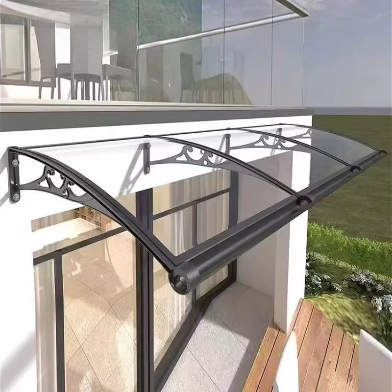 Eaves with Gutters  Aluminum Alloy Awnings  0.6-1.5m Window & Porch Canopy for Rain/Sun Protection  Windproof & Sturdy