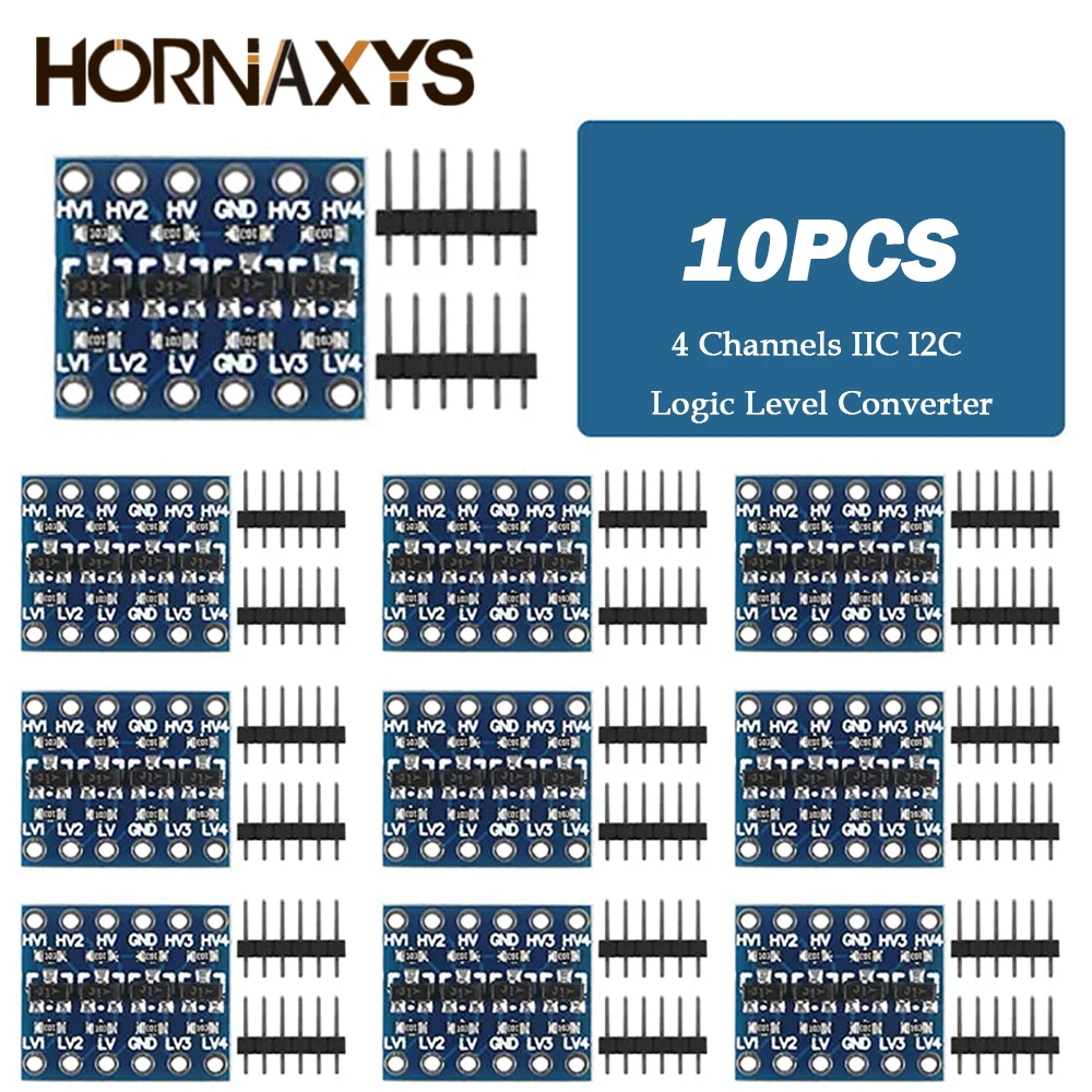 10 sztuk 4 kanały IIC I2C konwerter poziomu logicznego moduł dwukierunkowy 3.3V do 5V Shifter dla Arduino