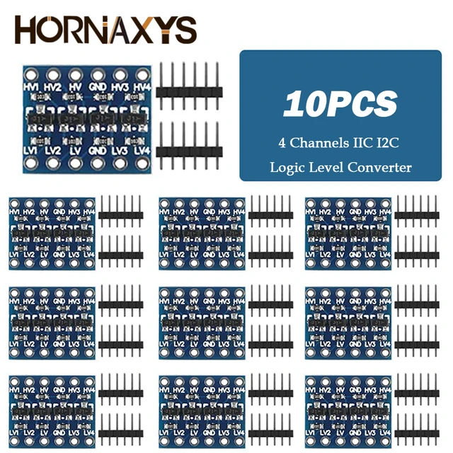 10 sztuk 4 kanały IIC I2C konwerter poziomu logicznego moduł dwukierunkowy 3.3V do 5V Shifter dla Arduino