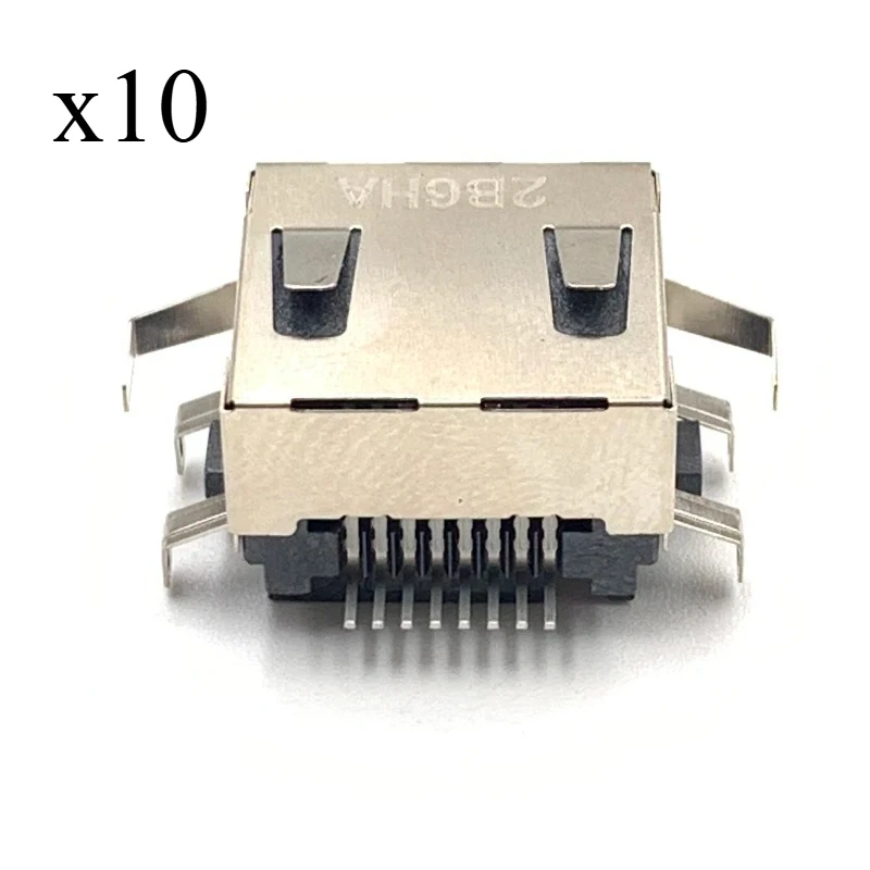 10Pcs RJ45 LAN Ethernet Port Jack Replacement For PS4 PS5 Game Console Network Interface Repair Parts
