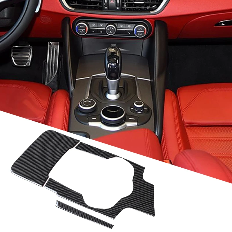 

Cup Holder Frame Trim Sticker Center Control Drink Holder Decorative Cover Car Accessory For Alfa Romeo Giulia 952 2017-2019 LHD