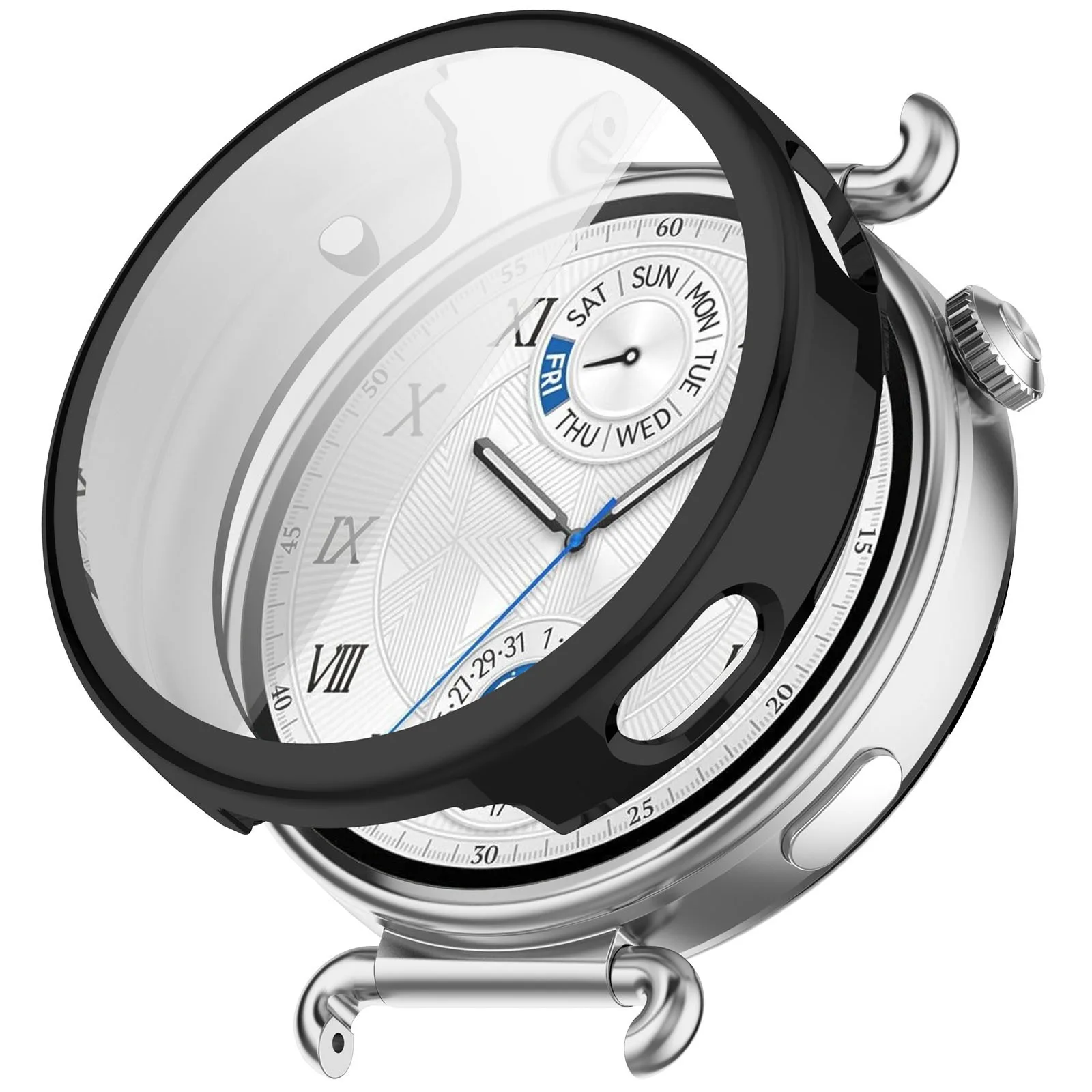 

Для Huawei Watch GT 6 41 мм чехол для часов с полной защитой, устойчивый к царапинам чехол из ТПУ - гальваника, черный