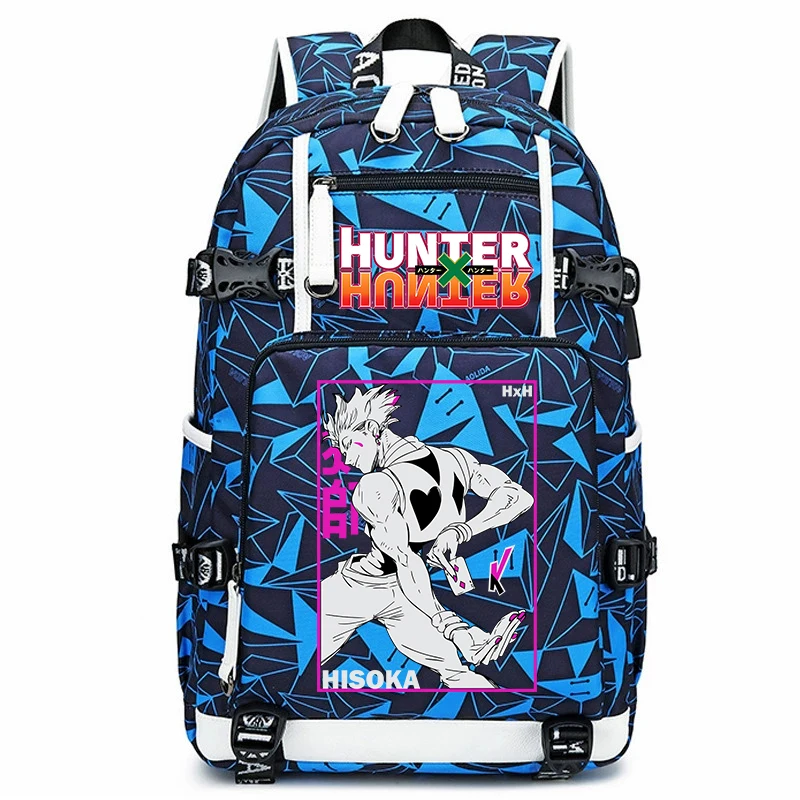 

HUNTER×HUNTER Hisoka Print Student Backpack Large Capacity Casual Daypack for Boys Girls School Travel
