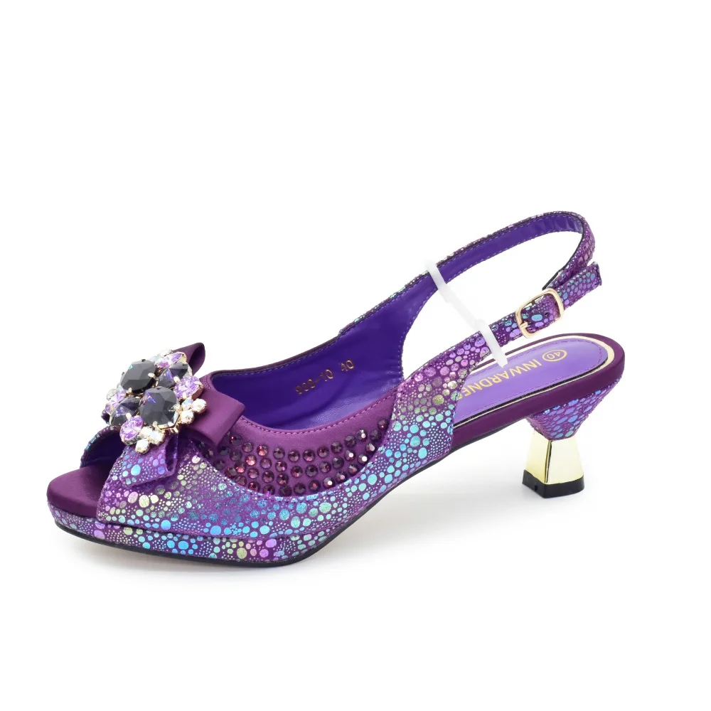 New Fashion Nigerian Banquet Shoes and Bag Set Rhinestone Ladies Matching Shoes and Bag High Heel for Weddings and Parties - Image 6