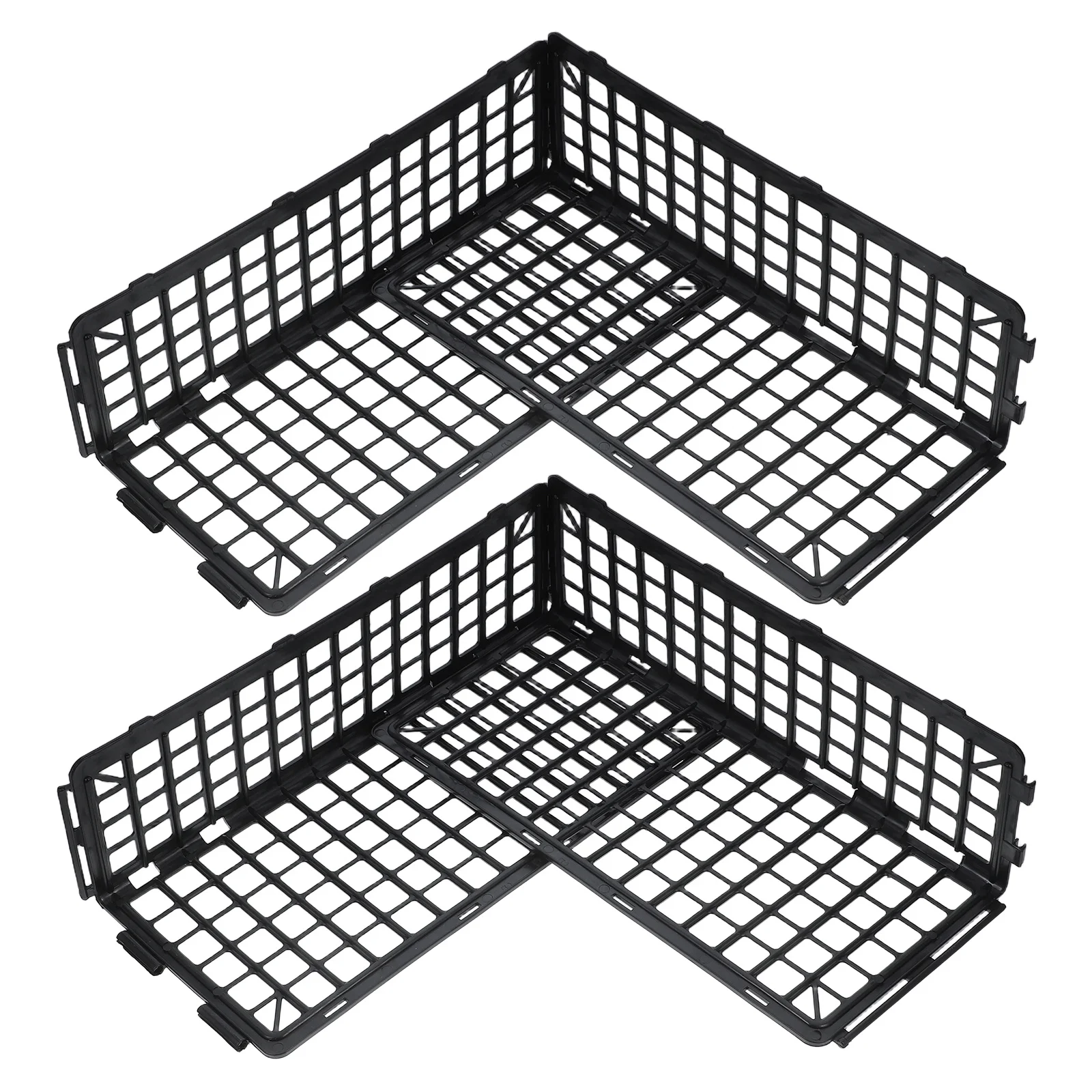 

4pcs L-Shaped Supermarket Fruit Vegetable Display Shelf Fresh Produce Organizer Rack For Refrigerator Kitchen Storage, Produce