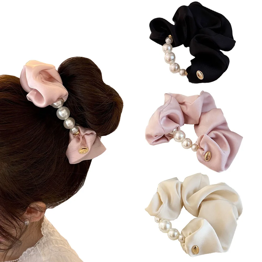 

French Hair Band Gentle And Elegant Pearl Large Intestine Hair Band Accessories For Woman Adornos Pelo Hair Accessories