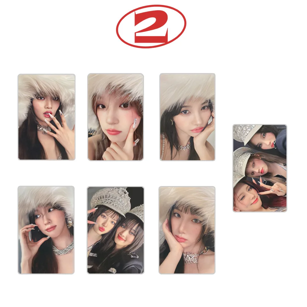 7Pcs/Set KPOP (G)I-DLE 2 Album Super Lady MS Photocards YUQI MINNIE Miyeon Cute Selfie Lomo Cards Fans Birthday Collection Gifts