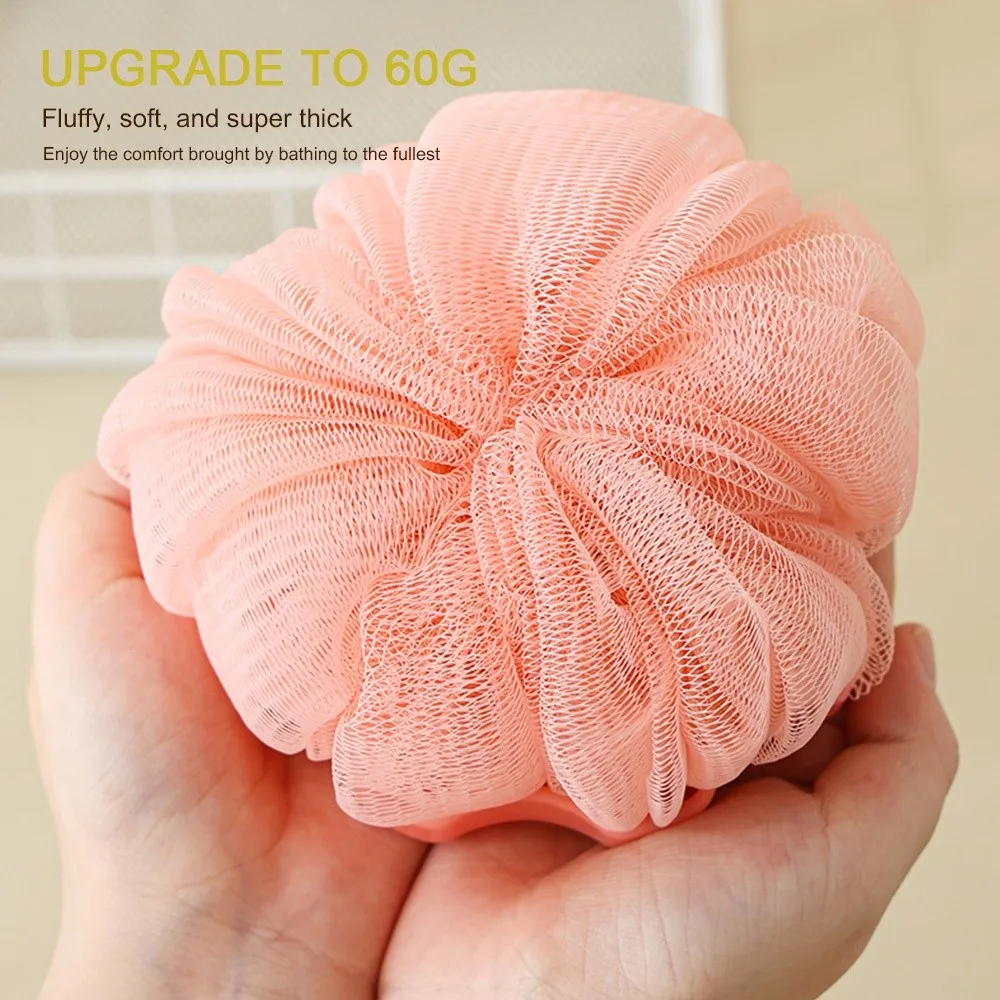 

New 2-In-1 Bath Ball Towel Hangable Quick Dry Bath Sponge Soft Exfoliating Mesh Face Cleaning Ball