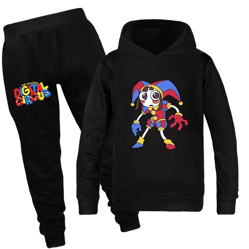 111 www Pomni Jax Удивительный цифровой цирк Весенне-осенняя модная повседневная одежда с мультяшным принтом Одежда для мальчиков и девочек Толстовка с длинными рукавами +