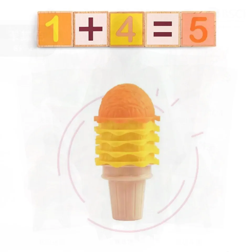 プラスチック製の子供用アイスクリームプレイセット、インタラクティブなプレイハウス、ごっこ遊び用食品おもちゃ、モンテッソーリ教育、数学学習