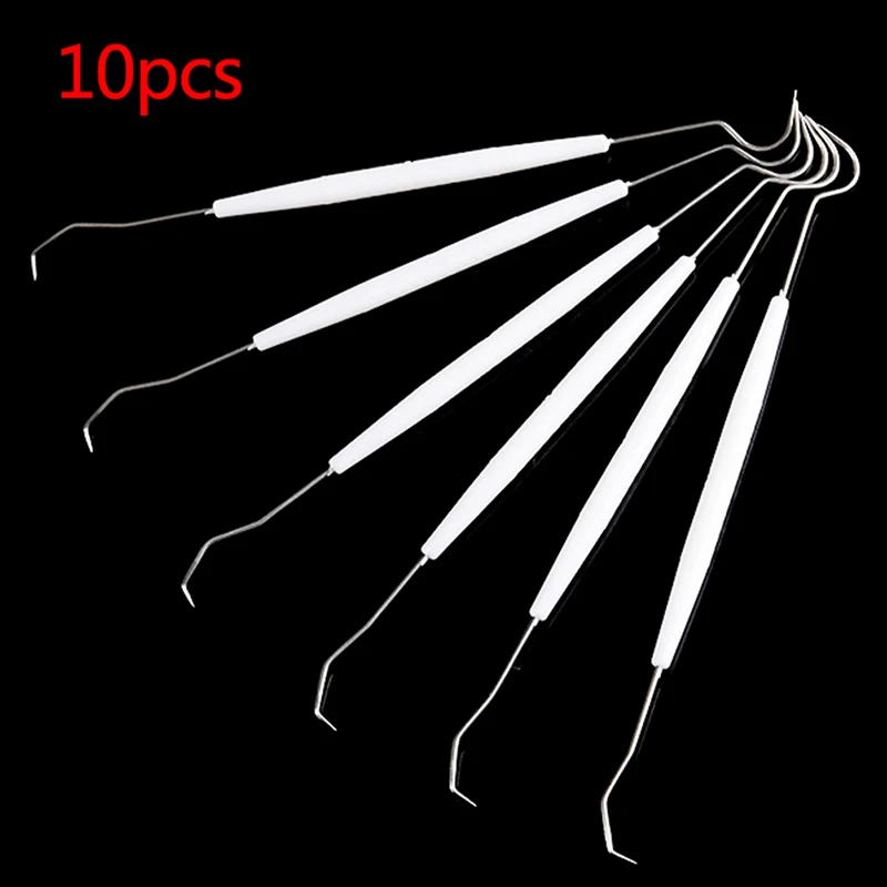 Dentista dentes higiene explorador sonda gancho escolher, Double Ends, limpo, 10pcs por lote