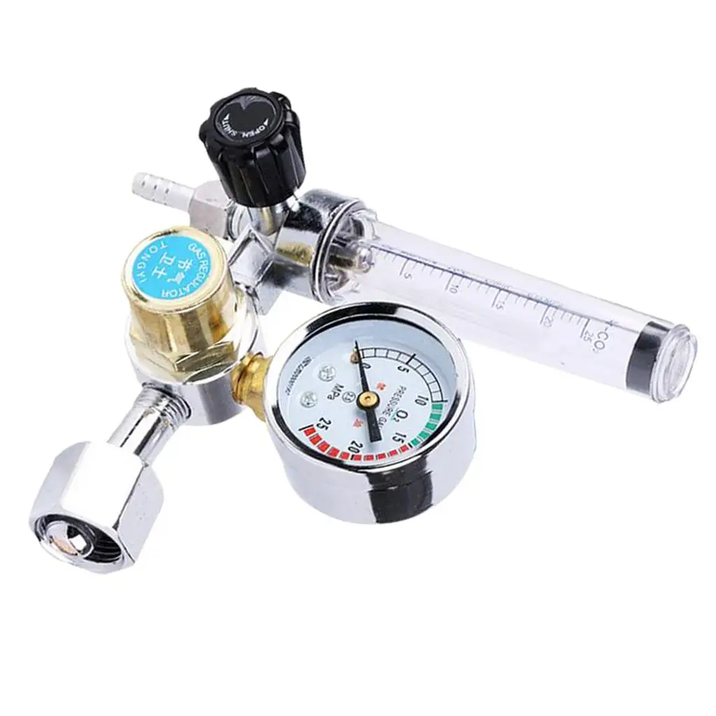 Mig/Tig Flow Meter Regulator, CO2 Argon Pressure Reducer Gauge Weld Flowmeter - 0-25MPa Standard Flow Meter, Welding Device