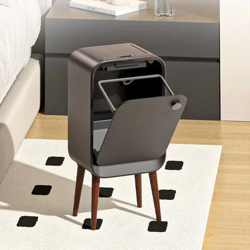 20L High Feet Smart Sensor Trash Can with Lid Two-way Large Kitchen WastebaskLuxury Trash Bin Home  Bathroom Paper Basket  Bins