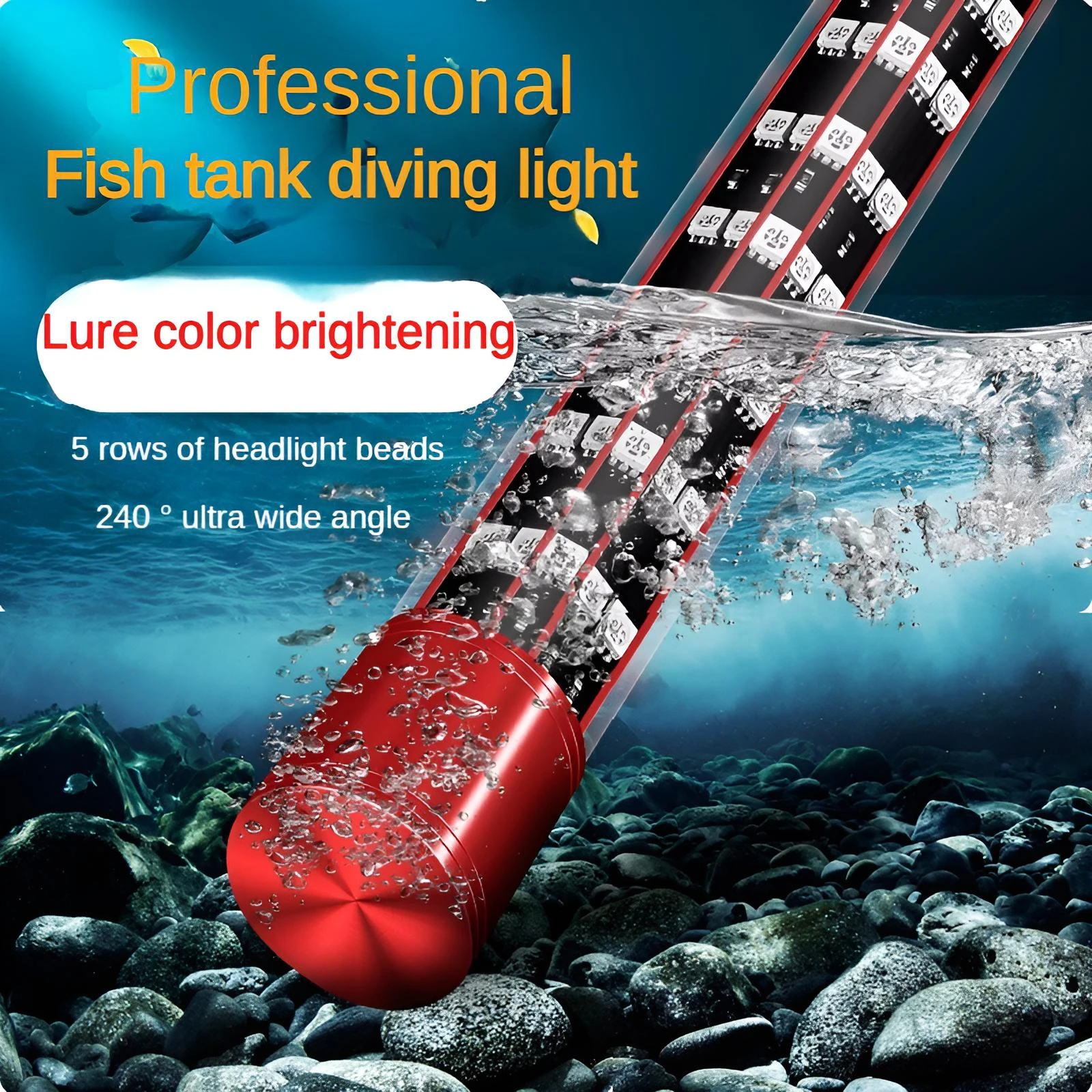 

Специализированная водонепроницаемая и погружаемая светодиодная лампа для аквариума с трехцветными трубками для освещения аквариумов с золотистыми красными арованами длиной 35-55 см.