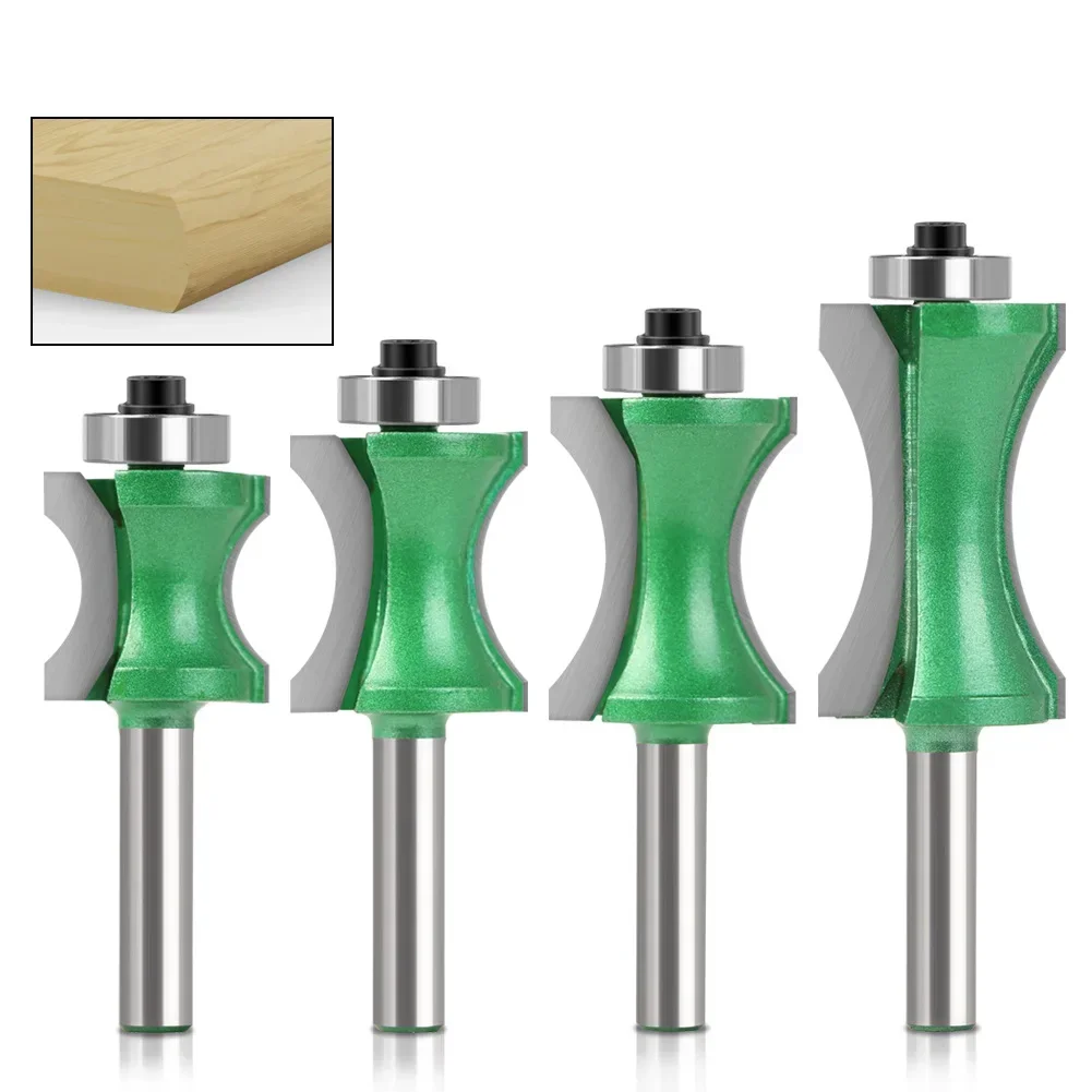 1PC 8MM Shank Milling Cutter Wood Carving Half Round Bit Convex Edging Bits for Wood End Mill Woodworking Tool Milling Cutter