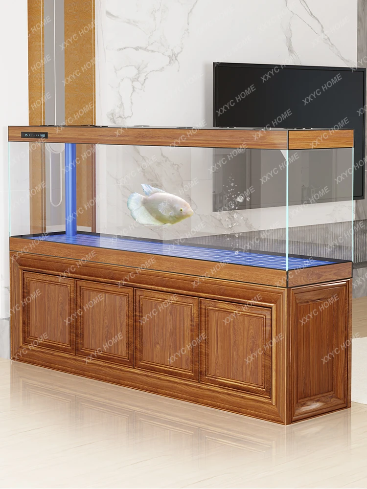 Vintage Fish Tank Aquarium Wall Square Bottom Filter Glass Company Living Room Household Screen