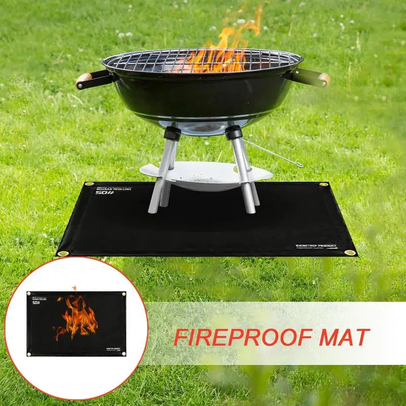 Portable Fire-proof Mat Outdoor barbecue camping double-sided silicone glass fiber cloth Fire resistant and flame retardant mat