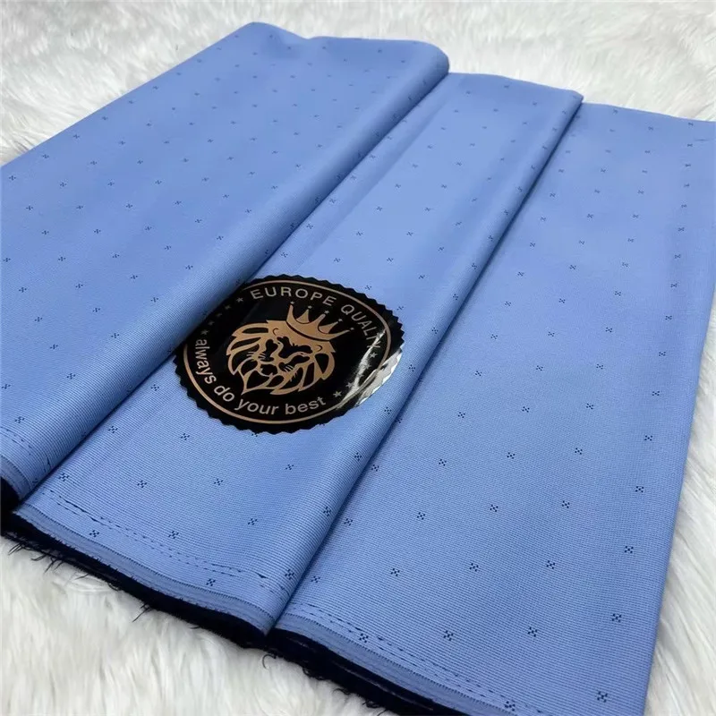 High Quality Atiku Fabric 5 Yards African Senator Wear Men Suit Material Nigerian Cashmere Wool TR Cloth 100% Cotton 1556