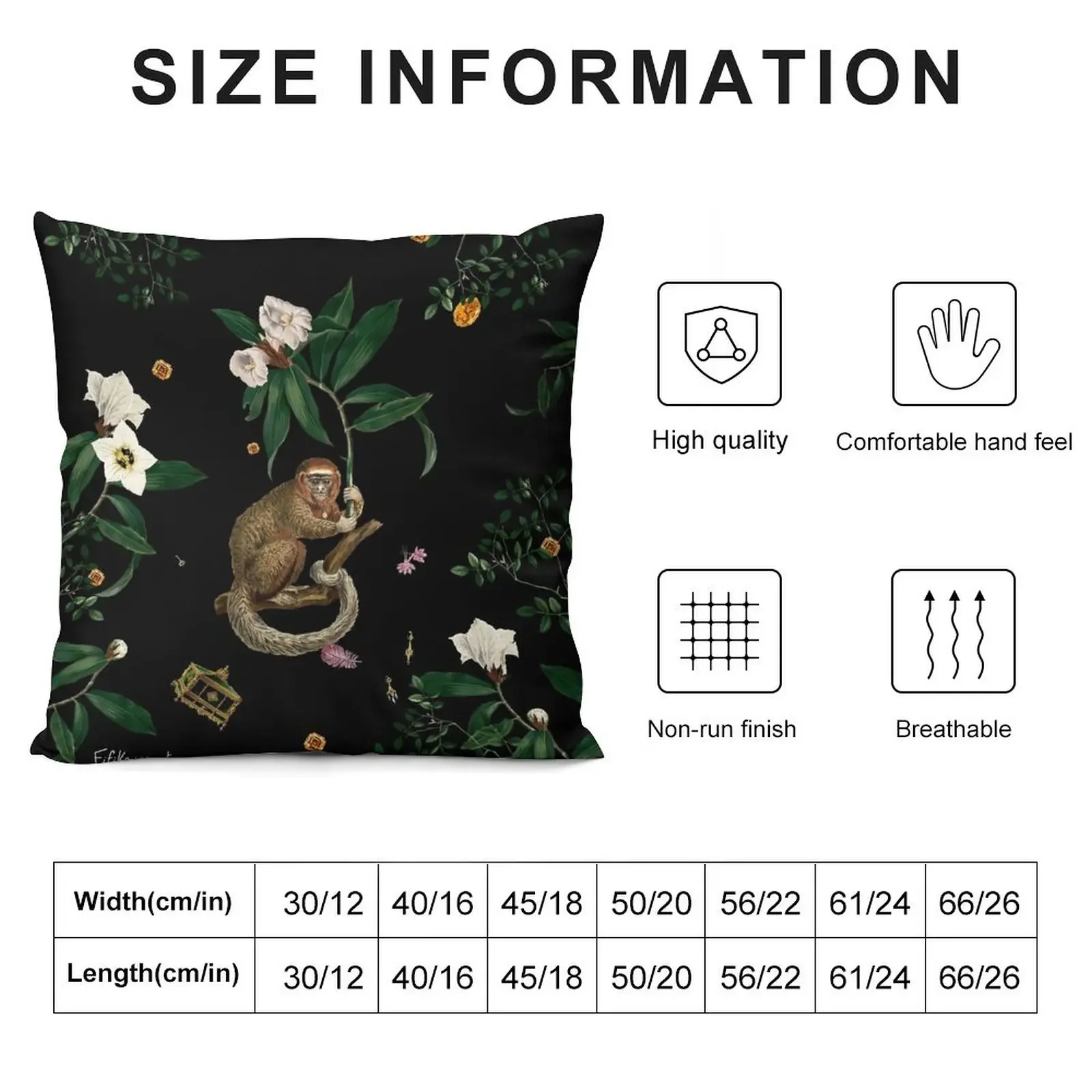 Monkey World: Amber-Ella Throw Pillow Pillow Case Christmas Pillow Covers