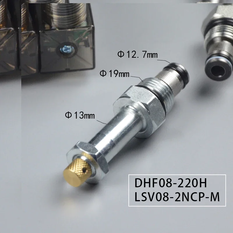 Hydraulic thread insertion solenoid valve pressure relief two position two normally closed DHF08-220H (LSV08-2NCPM)