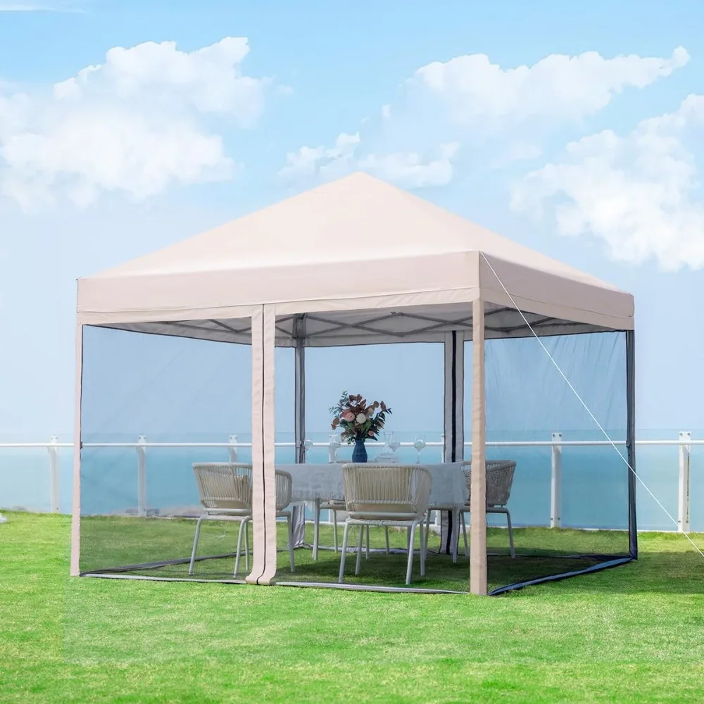 

Easy Pop up Canopy Tent with Netting Screened, Outdoor Instant Portable Gazebo Screen House Room Tent -Fully Sealed