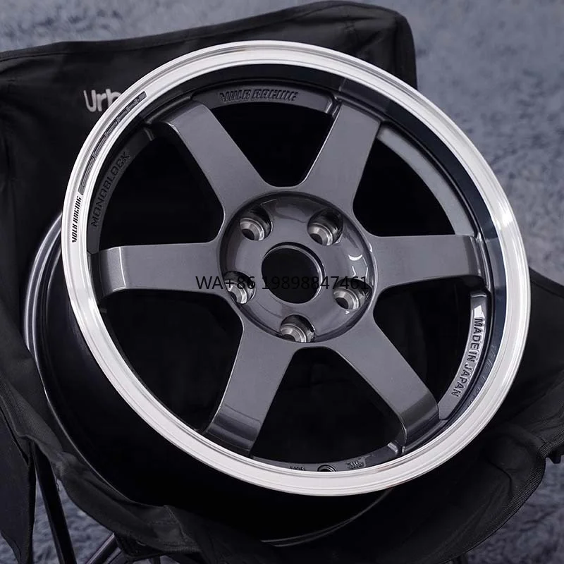 Iconic 5-Spoke Machined Lip Forged Rims Shiny Gunmetal Finish Custom ET PCD for Most Sport Compact Cars