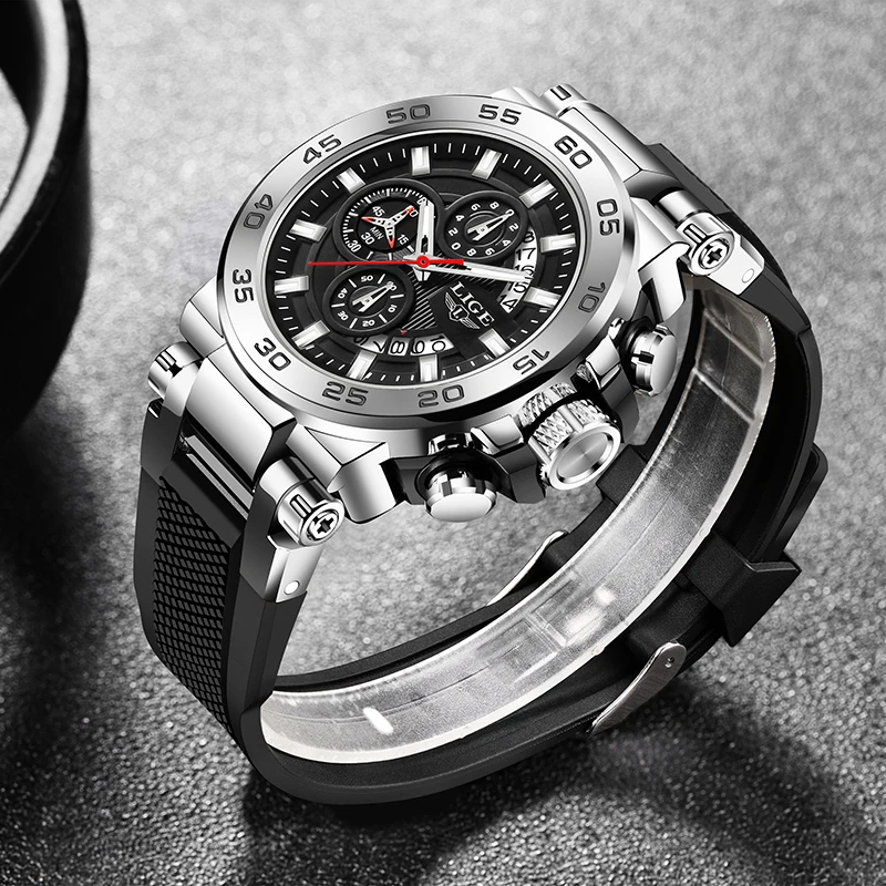 LIGE Top Brand Luxury Men Watches Military Fashion Quartz Watch Men Sport Waterproof Luminous Date Wristwatch Clock Reloj Hombre