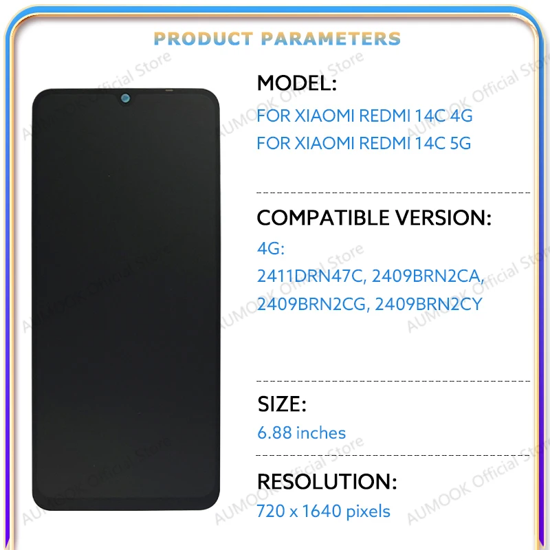 LCD Display Für Xiaomi Redmi 14C 4G 5G 2411DRN47C 2409BRN2CA 2409BRN2CG 2409BRN2CY Bildschirm Touch Panel Digitizer Montage Teile – Detail 2