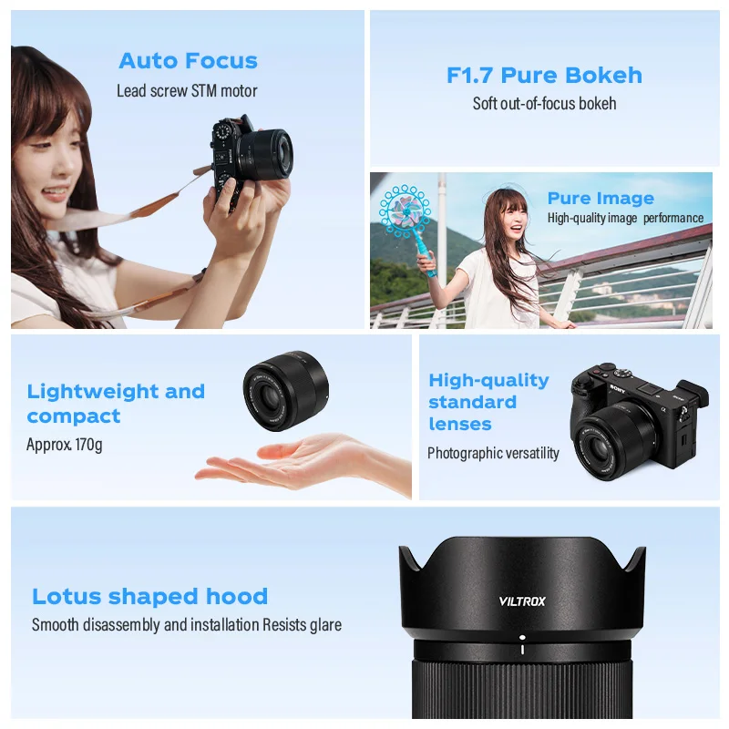 Viltrox 35mm F1.7 APS-C Prime Lens for Fuji xm5 X-T5 X-T30 II Nikon Z Mount ZFC Z50 Z7II Sony zve10 II a7iv Mirrorless Cameras