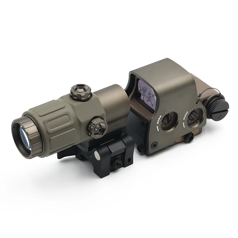 Holy Warrior S1 Holographic Red Dot Sight NBG33 3X Magnifier Full Markings Waterproof Features Fas Optic Riser FTC Mount Combo view 3