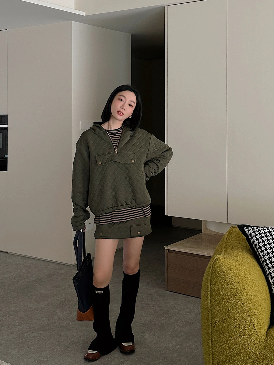 

Brand Flip Cap Top Handpied Store DEARSOCUTE Women's ort Outerwear Polyester 00% Autumn Season Ladies Faion