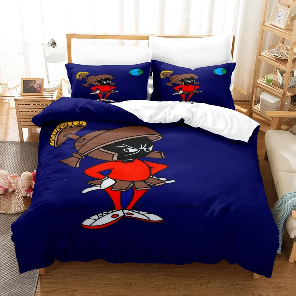 Fashion 3d Print Anime Marvin The Martian Bedding Set Single Twin Full Queen King Size Bed Set Adult Kid Bedroom Duvetcover Sets