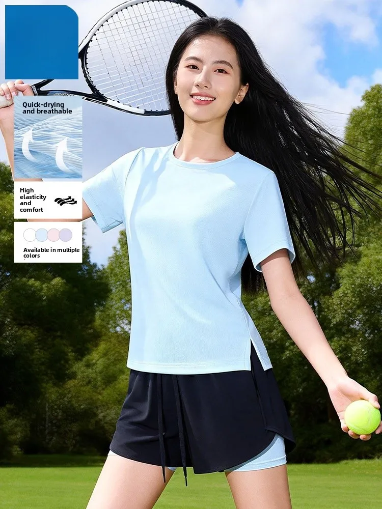 

Jeanswest Qui Dry Sports Set Women's 2026 Spring Summer New Yoga Clothes ort Sve T-irt ort Pants Two Piece Set