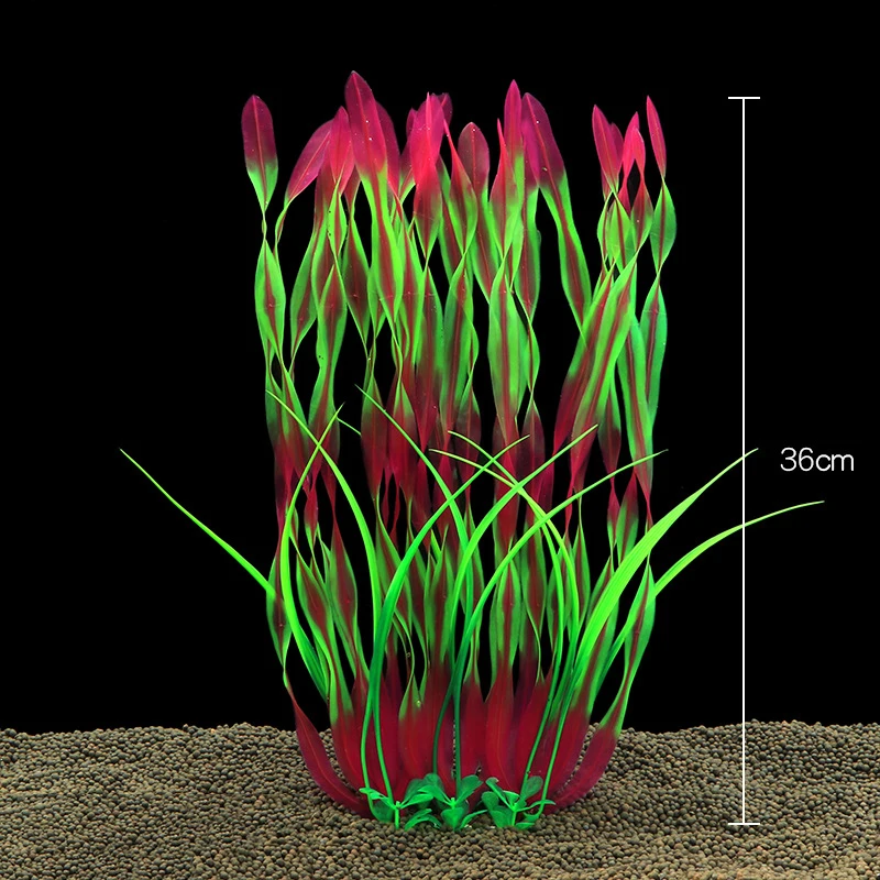 Plantas artificiales de PVC de plástico para acuario, decoración sumergible para pecera acuática, hierba subacuática, adorno de fondo