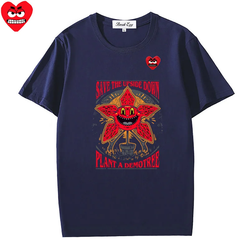 Chomper Printing Women Men T-shirt Cotton Cute Snag Heart Embroidery O-neck Short-sleeved Straight Summer T-shirt