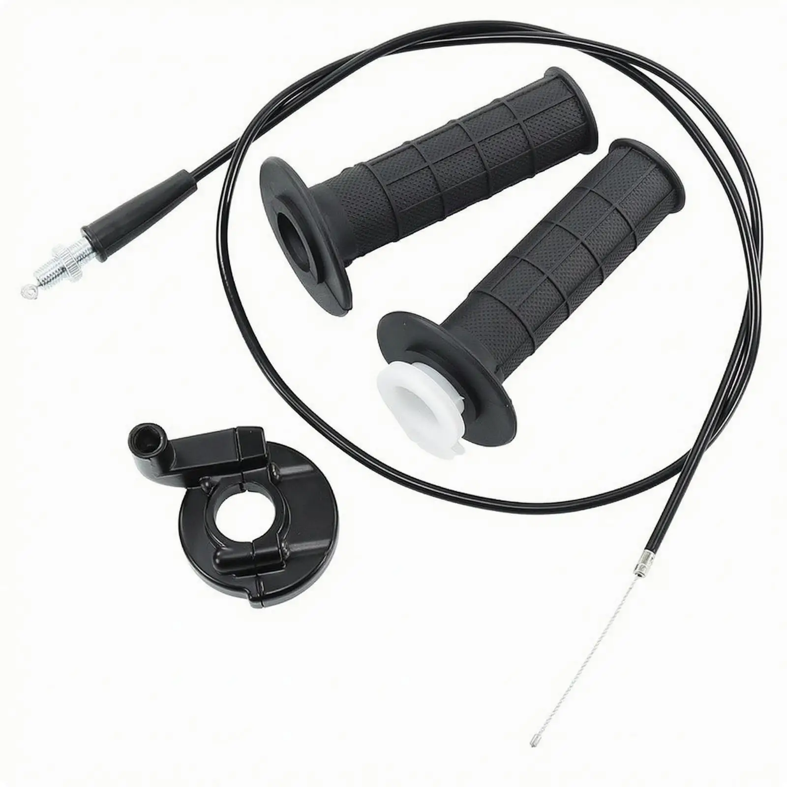Non-Slip Throttle Assembly with Cable | Textured Grid-Style Surface, Motorcycle