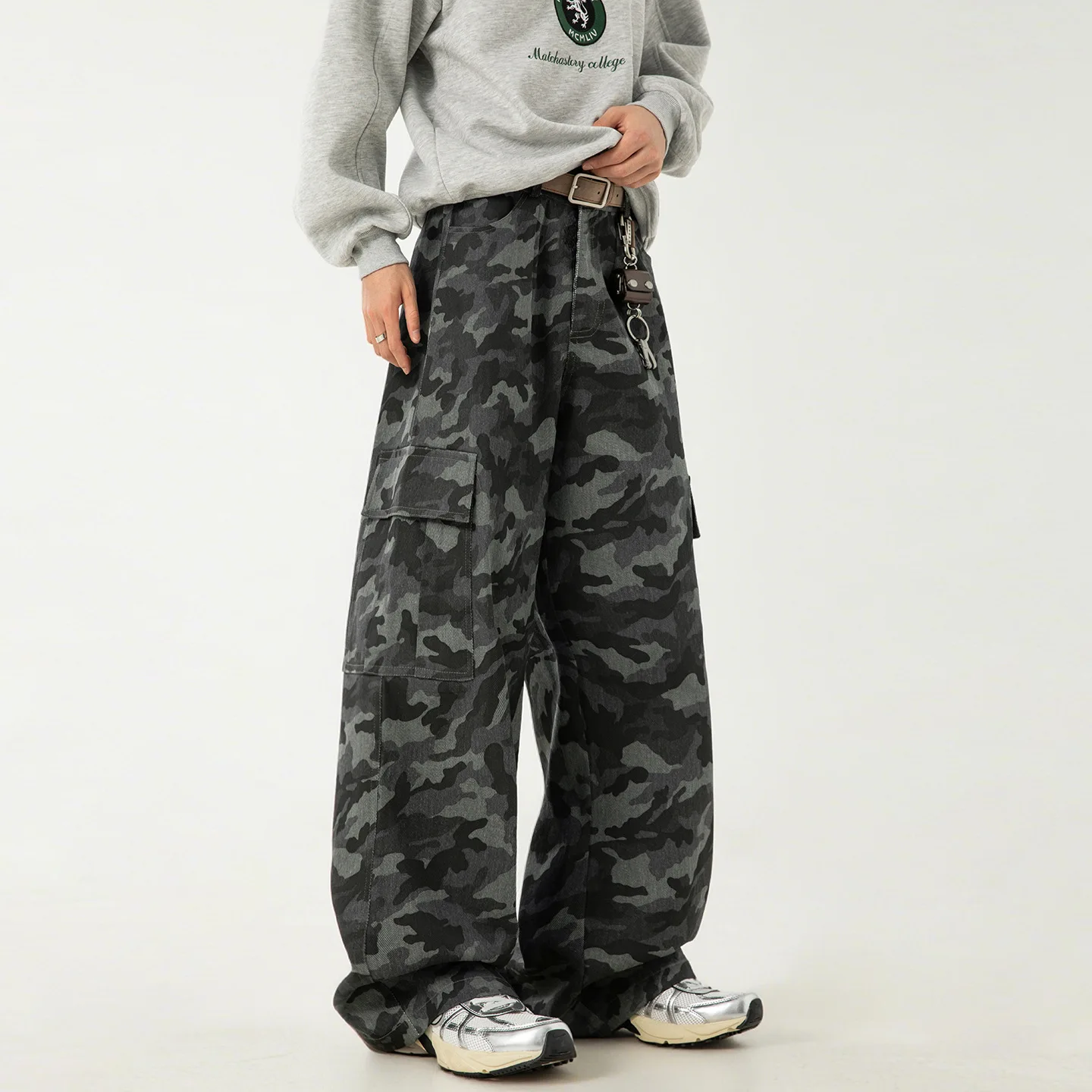 

American Style Camouflage Cargo Pants For Men Autumn High Street Trendy Brand Design Straight-Leg Long Pants Fashion Casual X9YP