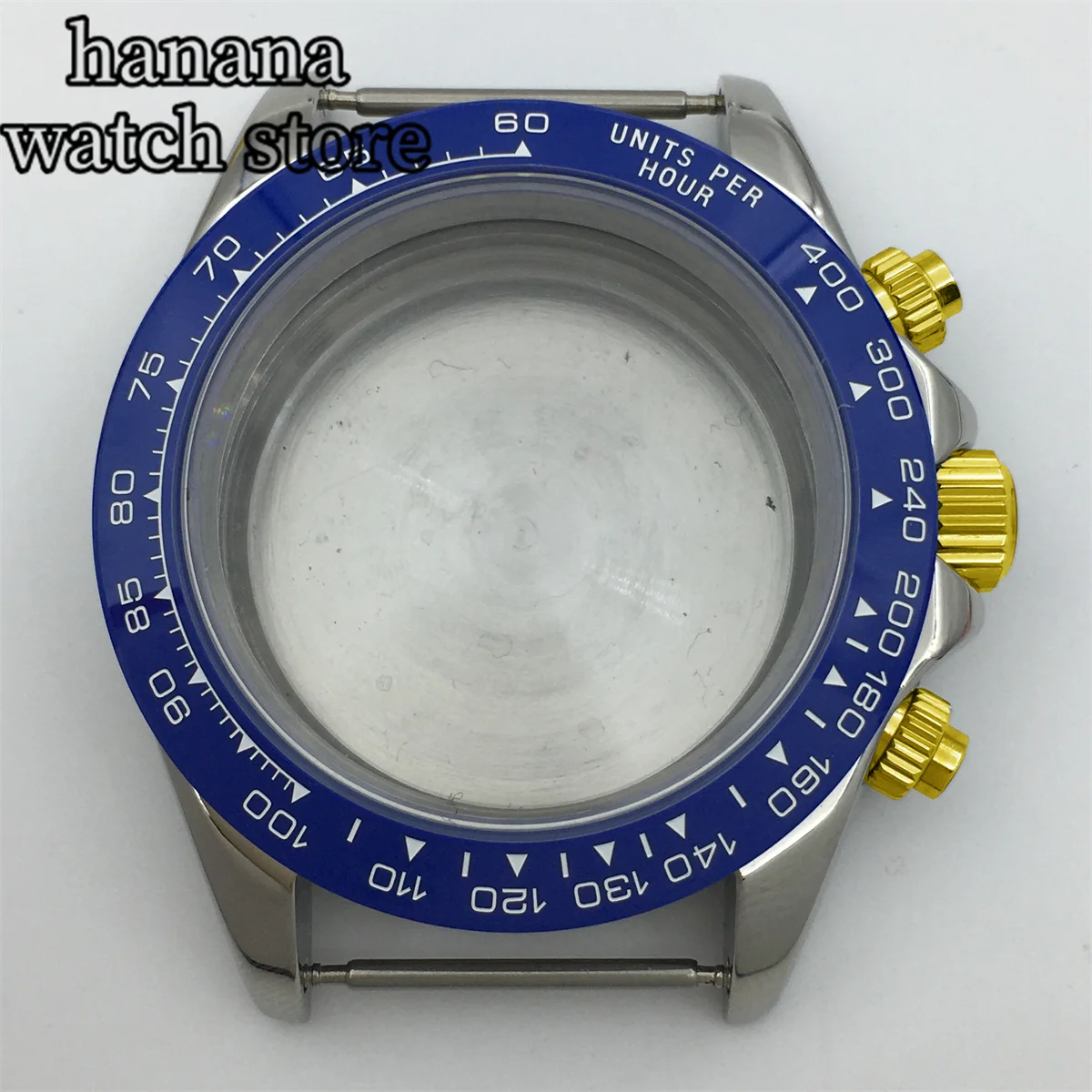 VK63 حافظة 39 مللي متر VK63 حافظة من الفولاذ المقاوم للصدأ الياقوت الزجاج السيراميك الحافة ساعة رجالي اكسسوارات تناسب حركة الكوارتز VK63 ​ ​