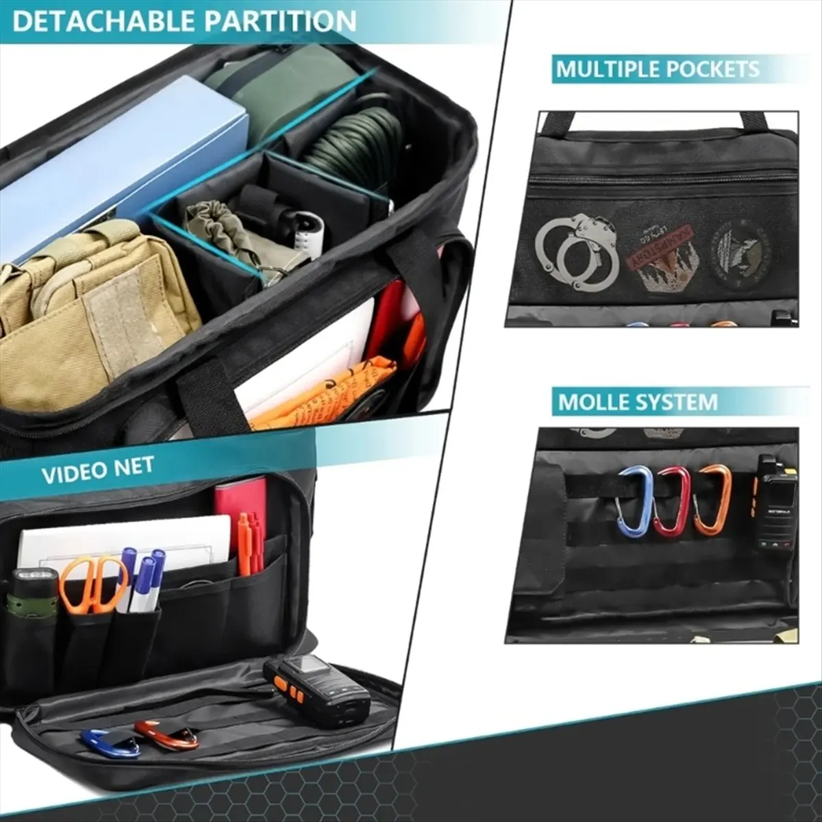 

Сумка для патрулирования, сумка для хранения патруля для правоохранительных органов, съемная складная водонепроницаемая сумка для патрули из ткани Оксфорд 600D