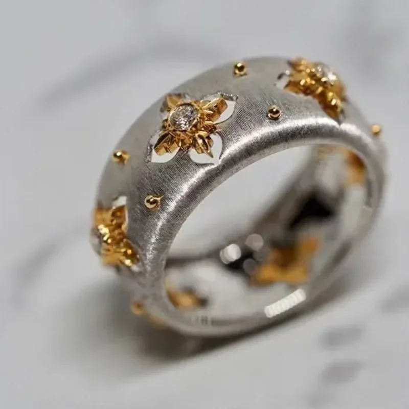 Romantische bruiloft creatieve matte edelsteen holle bloemringen voor vrouwen zachte stijl vintage ring mode fijne sieraden