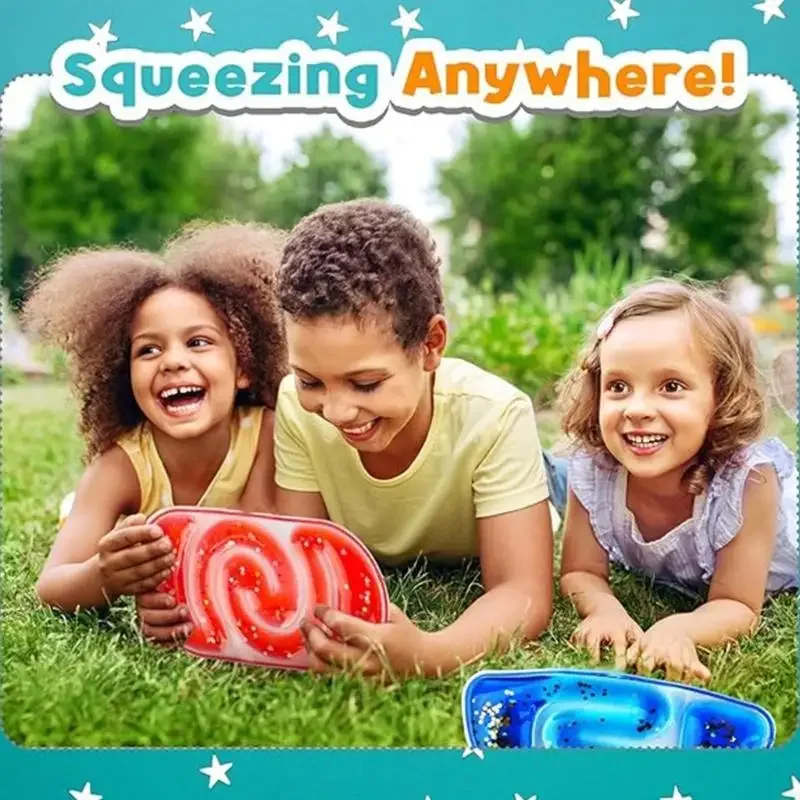 6 個の液体の流れ感覚スクイーズおもちゃ子供のためのストレスリリーフ感情ボール虹色の視覚刺激 15UB