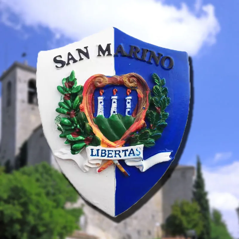 SAN Marino Creative Shield decoration Magnet Refrigerator sticker Travel souvenirs Arts and crafts gift message