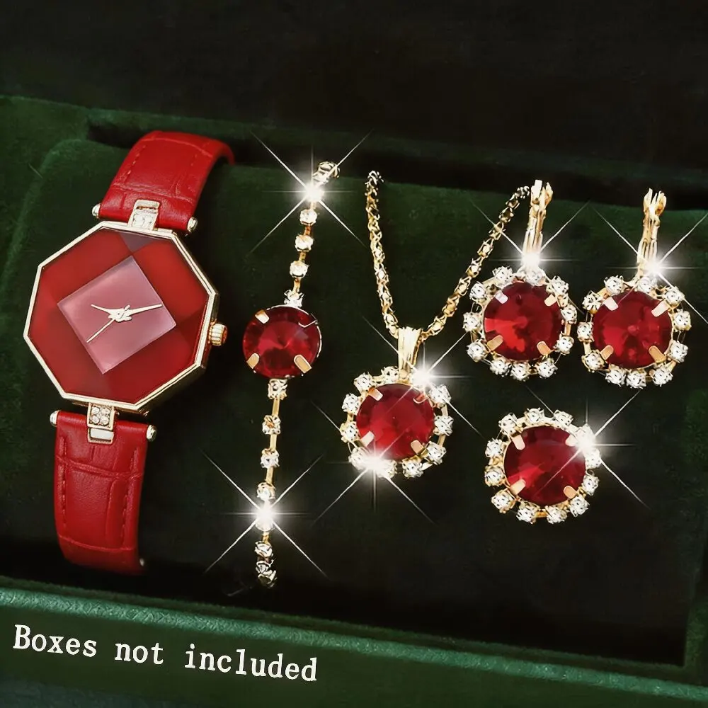 6Pc New Women's Quartz Watch - Gift And Exquisite Combination - Suitable For All Holiday Occasions