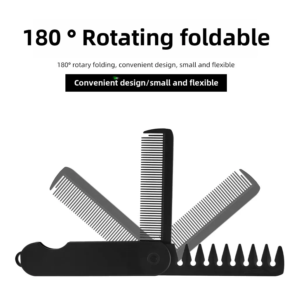 Barber Hair Clipper Folding Combs Multifuncional Plastic Wide Tooth Oil Head Comb Beard Combing Two in One Styling Tools