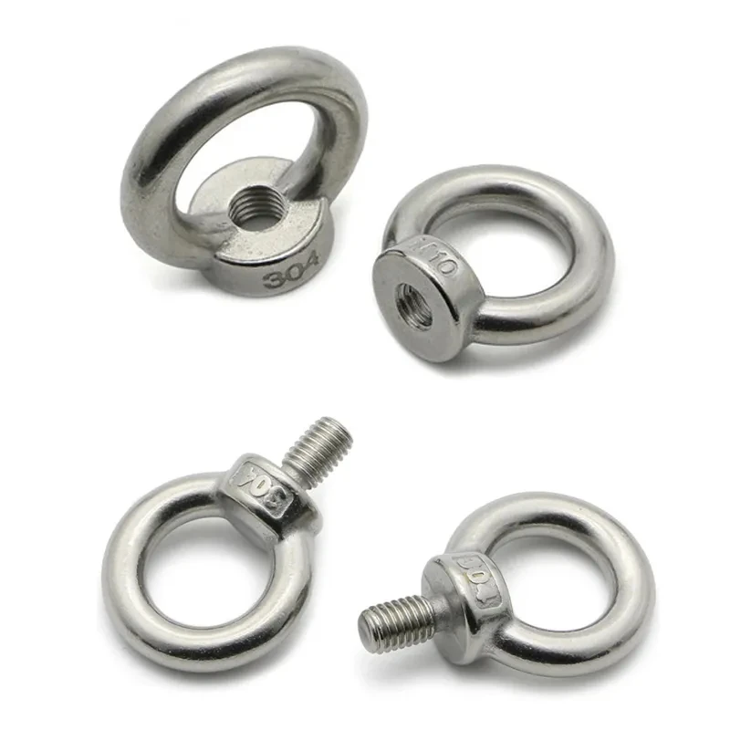 2pcs Lifting Eye Nuts/Screw Ring eyebolt Ring Hooking M3-M12 304 Stainless steel