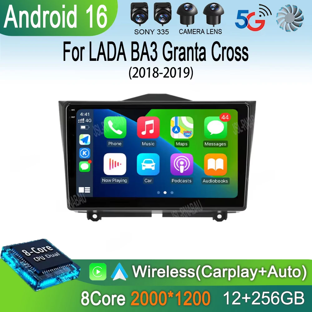 Android 16 Car Radio For LADA BA3 Granta Cross 2018-2019 Navigation Carplay Multimedia Vide Player 2din Stereo Speaker Head Unit